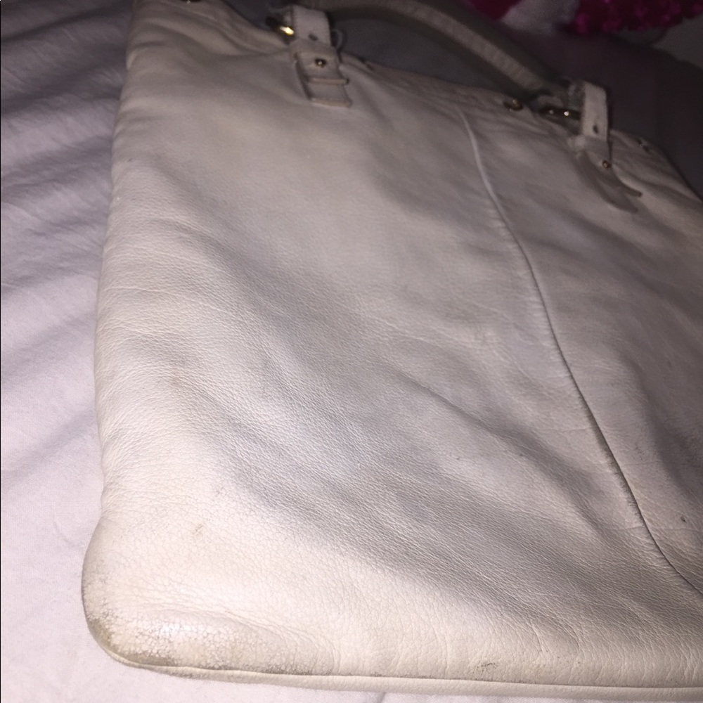 YSL White Studded Soft Leather Tote - Picture 8 of 8